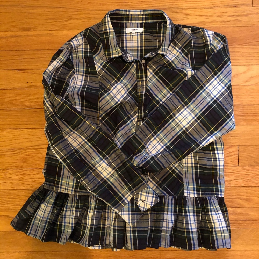 Peplum button up Kensie jeans top